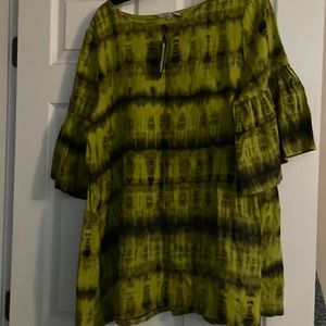Bryn walker beautiful tie dye linen blouse